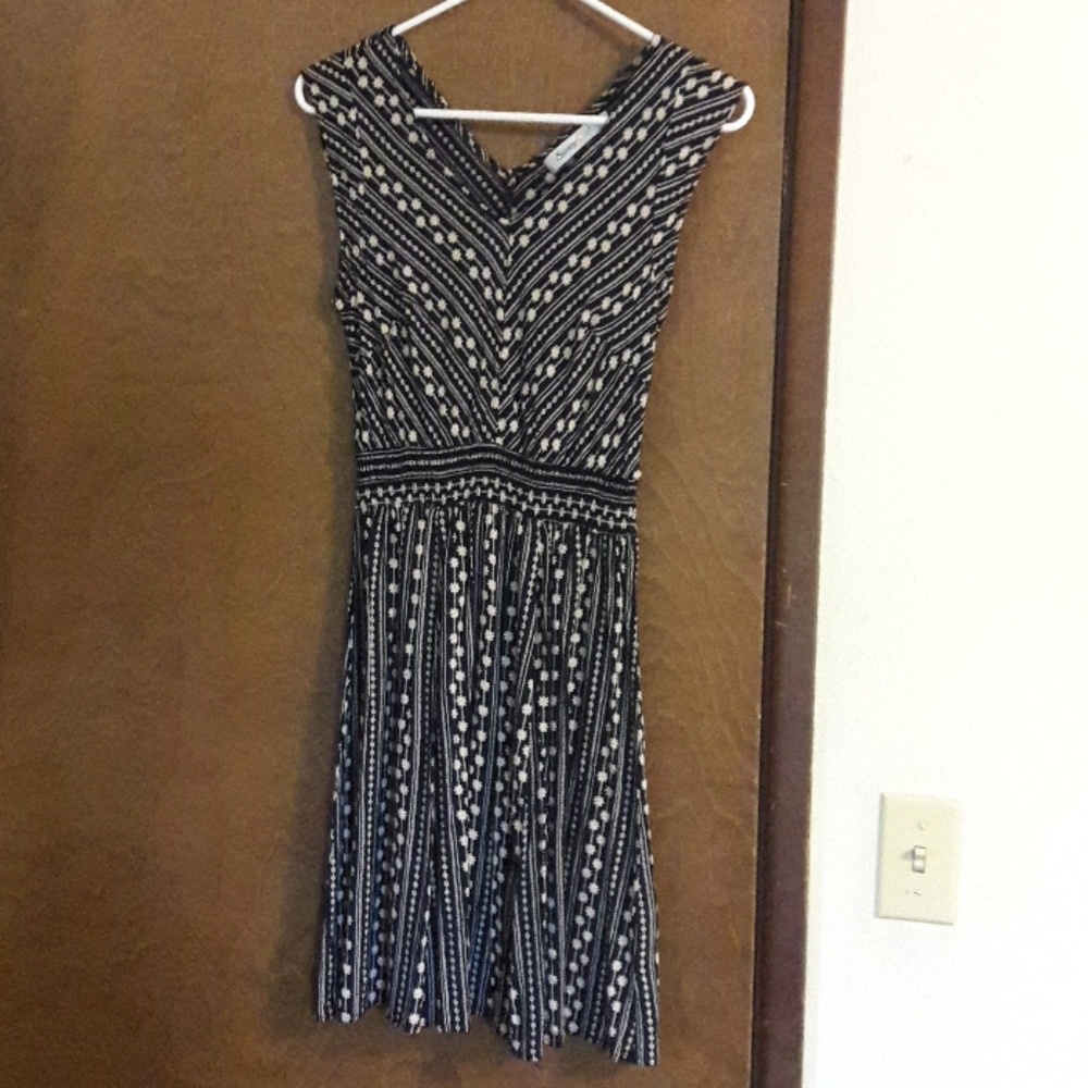 Navy blue summer dress flowers